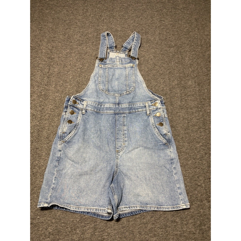 Vintage Lee Workwear Overalls Shorts Shortalls Romper Womens M Denim Cowgirl